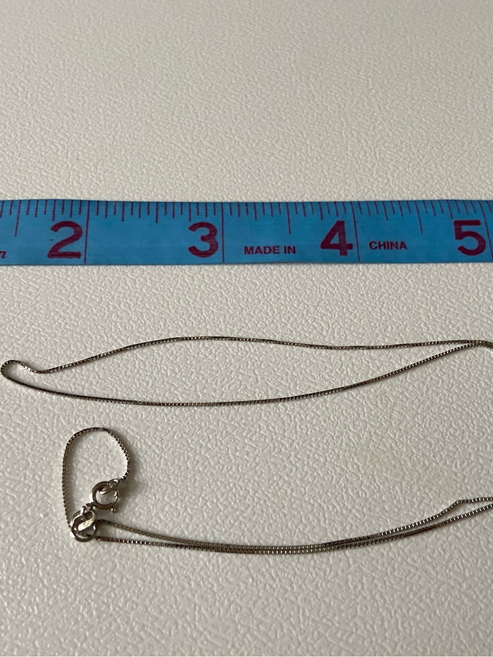 Delicate 14K White Gold （Marked）Box Chain Necklace 1.0g